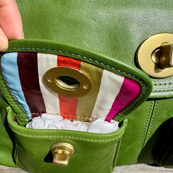 Coach Bleecker Street Legacy Peyton Apple Green Leather Satchel - Picture 10 of 16